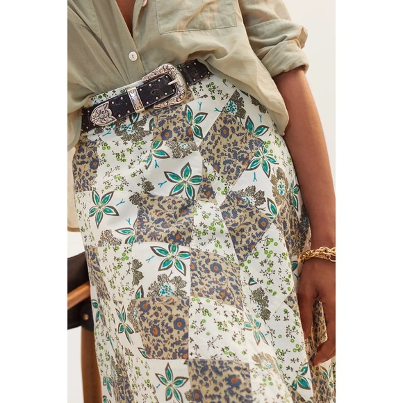 Anthropologie Floral Patchwork Maxi Skirt - Picture 3 of 6